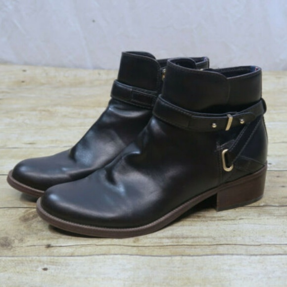 Tommy Hilfiger Shoes - Tommy Hilfiger Dark Brown Ankle Zip Boots Botties